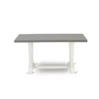 Table à manger 6 pièces avec plateau en bois massif finition chêne naturel, 1 banc et 4 chaises avec