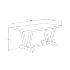 Table à manger 6 pièces avec plateau en bois massif finition chêne naturel, 1 banc et 4 chaises avec