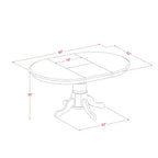 Table à manger 7 pièces ovale en bois massif finition brun selle avec 6 chaises avec