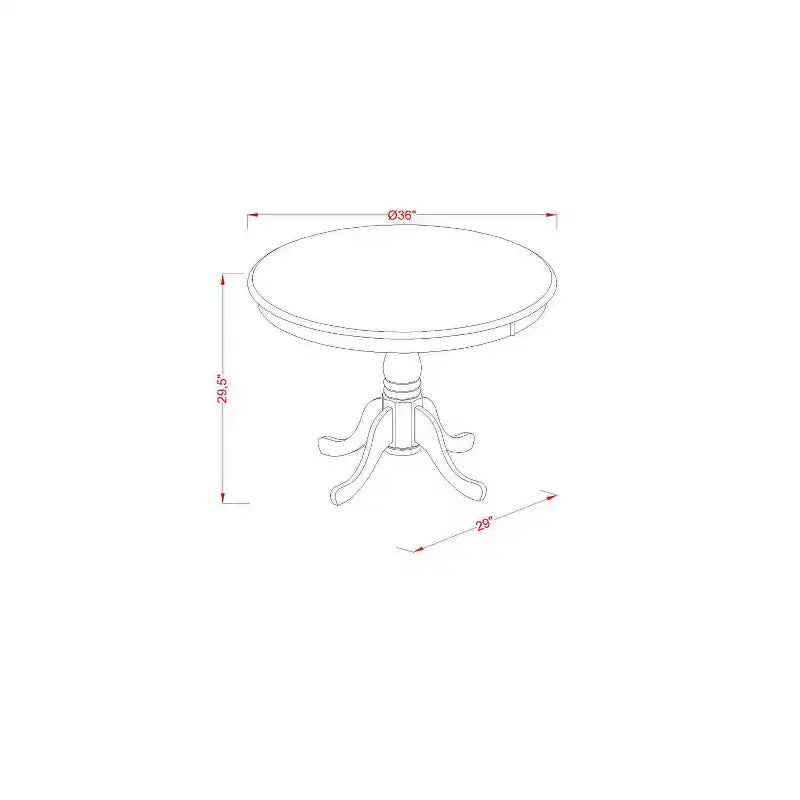 Ensemble Table Ronde de Cuisine avec Chaises - Salle à Manger 5 Pièces - Finition Blanc Lin