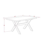 HomeStock Table de salle à manger 7 pièces avec plateau en bois massif, finition lin blanc brossé et 6 chaises