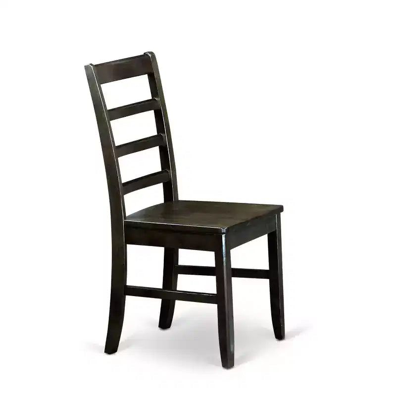 Table de salle à manger HomeStock 7 pièces avec plateau carré en bois massif finition noir et cerisier et 6 chaises