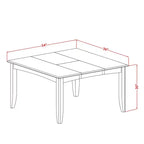 Table de salle à manger HomeStock 7 pièces avec plateau carré en bois massif finition noir et cerisier et 6 chaises