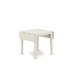 HomeStock – Ensemble de table à manger rectangulaire avec plateau en bois massif et rallonges, 3 pièces, fini blanc lin