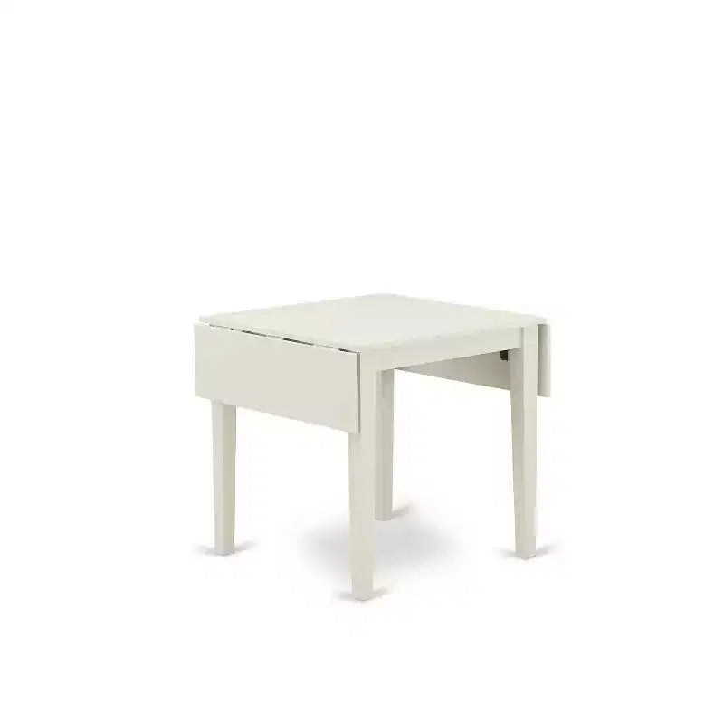 HomeStock – Ensemble de table à manger rectangulaire avec plateau en bois massif et rallonges, 3 pièces, fini blanc lin