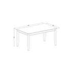 Table à manger HomeStock 7 pièces en bois massif finition noire avec 6 chaises Parson
