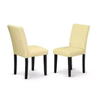 Table de salle à manger HomeStock rectangulaire 5 pièces à plateau en bois massif finition noire avec 4 chaises Parson
