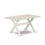 Table de salle à manger HomeStock 7 pièces avec plateau en bois massif et finition en chêne naturel et 6 chaises Parson
