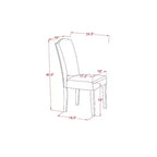 Ensemble Table de Cuisine avec 2 Chaises, Table de Salle à Manger à Abattants, Chaises Parsons en Tissu Lin, Finition Chêne