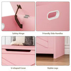 Banc de rangement en bois de 76 cm avec charnière de sécurité, grand coffre à chaussures, montage facile, polyvalent pour entrée, salon et chambre
