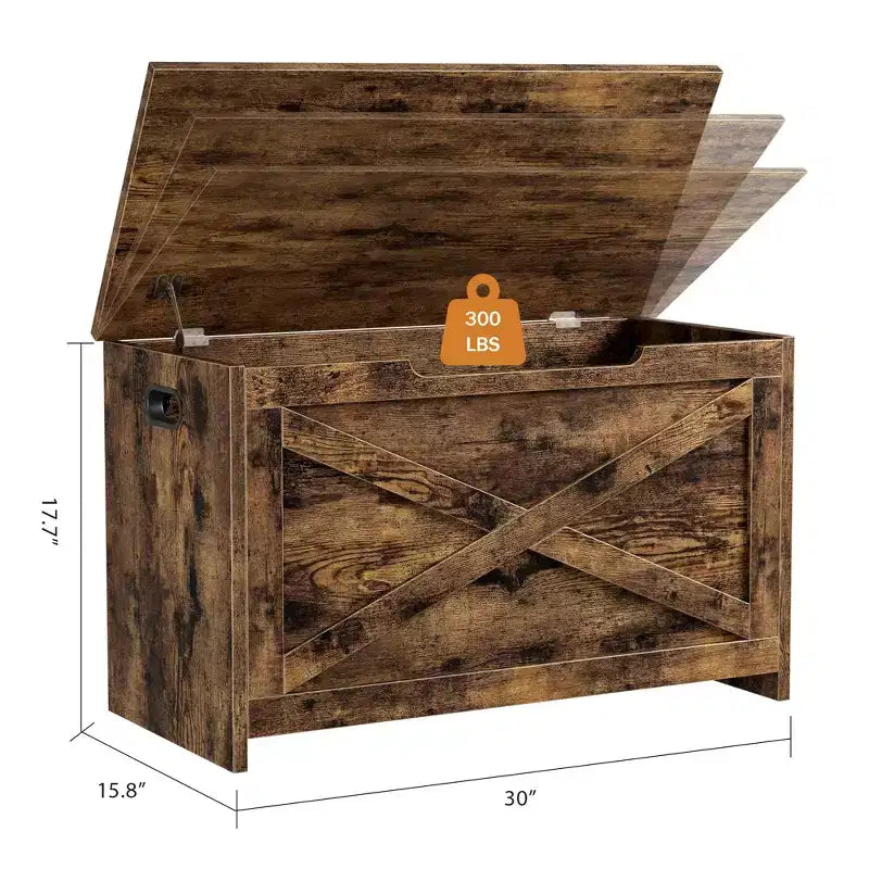 Banc de rangement en bois de 76 cm avec charnière de sécurité, grand coffre à chaussures, montage facile, polyvalent pour entrée, salon et chambre