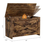 Banc de rangement en bois de 76 cm avec charnière de sécurité, grand coffre à chaussures, montage facile, polyvalent pour entrée, salon et chambre