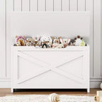 Banc de rangement en bois de 76 cm avec charnière de sécurité, grand coffre à chaussures, montage facile, polyvalent pour entrée, salon et chambre