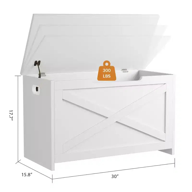 Banc de rangement en bois de 76 cm avec charnière de sécurité, grand coffre à chaussures, montage facile, polyvalent pour entrée, salon et chambre