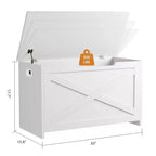 Banc de rangement en bois de 76 cm avec charnière de sécurité, grand coffre à chaussures, montage facile, polyvalent pour entrée, salon et chambre