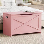 Banc de rangement en bois de 76 cm avec charnière de sécurité, grand coffre à chaussures, montage facile, polyvalent pour entrée, salon et chambre