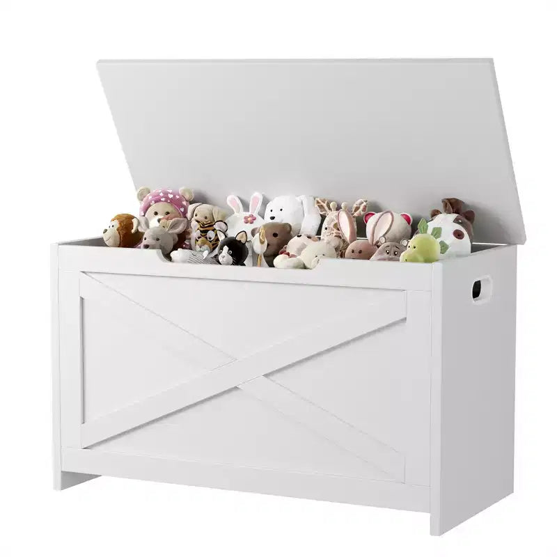 30 Inch Wooden Storage Bench with Safety Hinge, Large Shoe Storage Chest, Easy Assembly, Versatile Entryway, Living Room, and Bedroom