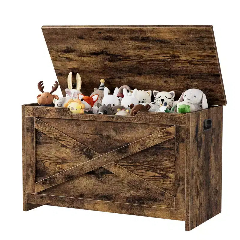 Banc de rangement en bois de 76 cm avec charnière de sécurité, grand coffre à chaussures, montage facile, polyvalent pour entrée, salon et chambre