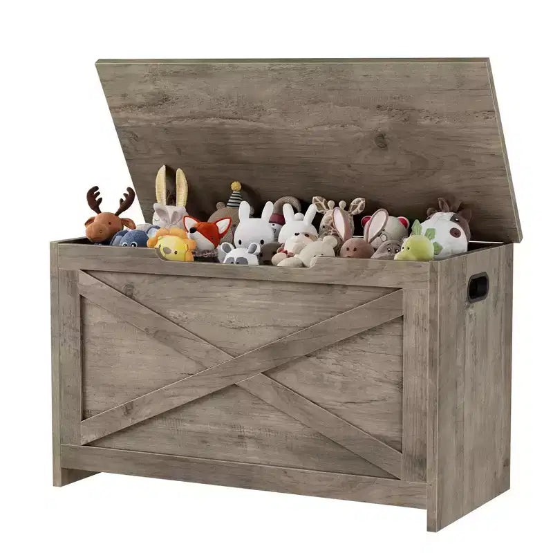 Banc de rangement en bois de 76 cm avec charnière de sécurité, grand coffre à chaussures, montage facile, polyvalent pour entrée, salon et chambre