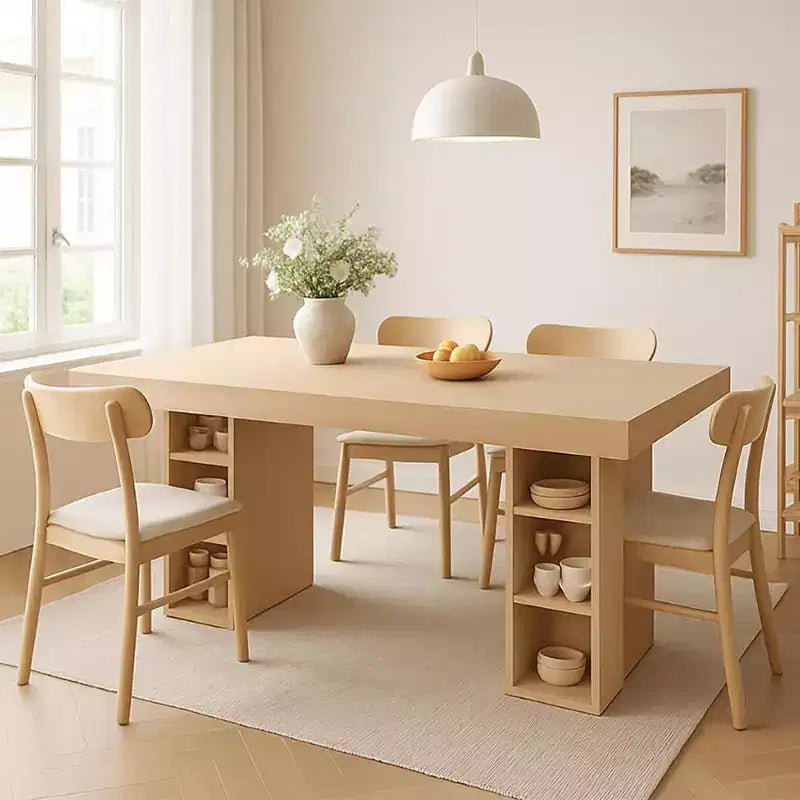 Grand Rangement Double Face - Table à Manger Rectangulaire en Bois de 160 cm, Accueille 6 Personnes, Robuste et Facile à Monter, pour Salle à Manger ou Bureau