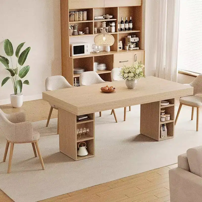 Grand Rangement Double Face - Table à Manger Rectangulaire en Bois de 160 cm, Accueille 6 Personnes, Robuste et Facile à Monter, pour Salle à Manger ou Bureau