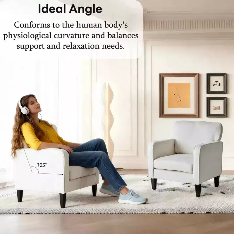Chaise de lecture MAYEERTY avec accoudoir et dossier, fauteuil de salon confortable pour chambre à coucher, salle d'attente, salle de réception