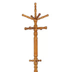 Porte-manteau vintage Okak avec 11 patères, arbre d'entrée autoportant avec conception compacte, porte-manteau pour entrée, salon, chambre, marron