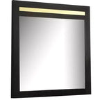 Royal Hampton 41 Inch Dresser Mirror, Modern Glam Black with Gold Acrylic Accents