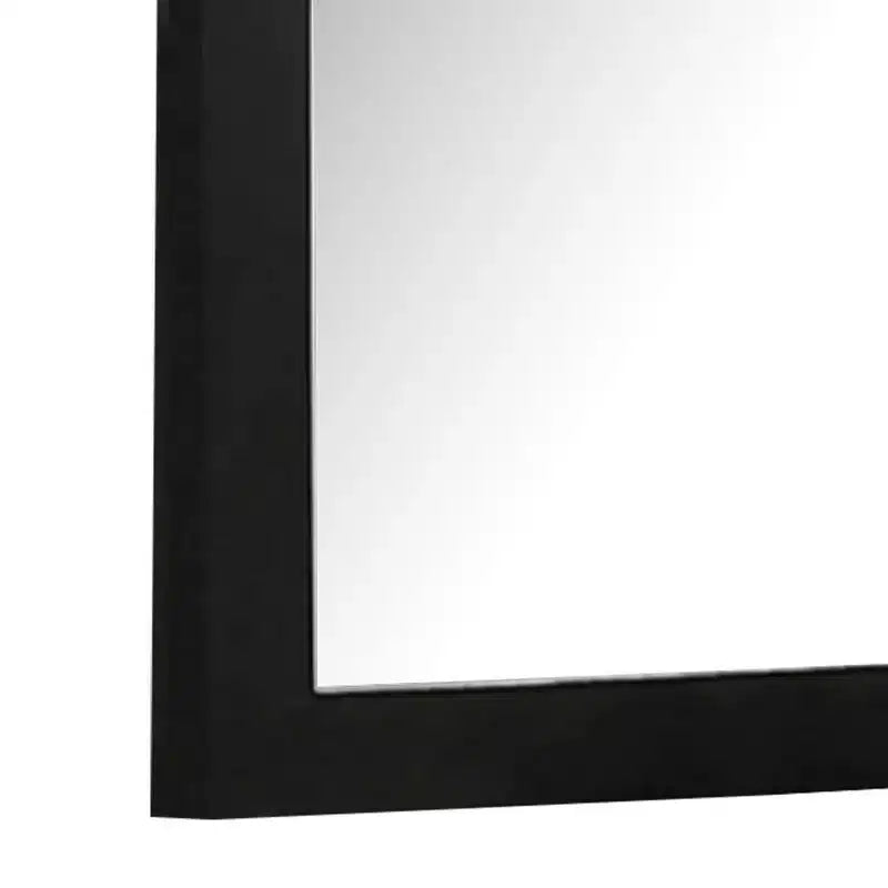 Miroir de commode Royal Hampton de 41 pouces, style glamour moderne noir avec accents en acrylique doré