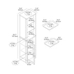 Meuble de salle de bain haut Galano avec étagères ouvertes en chêne noueux ivoire 15,6 L 11,6 P 63,7 H
