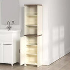 Meuble de salle de bain haut Galano avec étagères ouvertes en chêne noueux ivoire 15,6 L 11,6 P 63,7 H