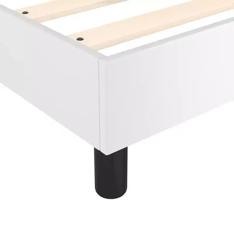 Cadre de lit en similicuir blanc, contreplaqué, bois manufacturé Grand lit