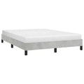 Bed Frame Light Gray Velvet, Engineered wood, Plywood Queen