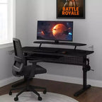 Table de jeu Royal Hampton avec port USB et support de casque, noir