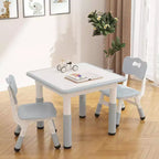 Table et 2 chaises réglables en hauteur pour enfants - Plateau graffiti, design antidérapant - Parfait pour les tout-petits en garderie à domicile et en maternelle