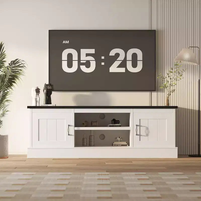 Modern Minimalist TV Stand,TVs Up to 65 Inches,Entertainment Center Console Table with Storage Cabinets and Shelves for Living Room
