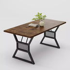 GustoWave 70.8 Table de salle à manger de ferme pour 4 à 6 personnes - Table de cuisine avec pieds en métal robustes pour salon, salle à manger