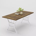 GustoWave 70.8 Table de salle à manger de ferme pour 4 à 6 personnes - Table de cuisine avec pieds en métal robustes pour salon, salle à manger