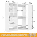 Besiost Lot de 2 systèmes de rangement de placard autoportants avec 4 tiroirs, organisateur de dressing avec tringle à vêtements