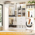 Besiost Lot de 2 systèmes de rangement de placard autoportants avec 4 tiroirs, organisateur de dressing avec tringle à vêtements