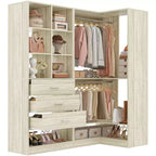 Besiost Lot de 2 systèmes de rangement de placard autoportants avec 4 tiroirs, organisateur de dressing avec tringle à vêtements
