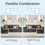 Canapé-lit de 84 pouces, canapé d'angle en L, canapé-lit convertible avec rangement, station de recharge, lumières LED, canapé sectionnel moderne pour chambre.