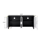Buffet de salle à manger, Meuble bas en bois avec porte sculptée de fleurs, Poignée en métal, Buffet autoportant