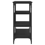 vidaXL Table console Noir Bois d'ingénierie, métal Pieds réglables et étroits
