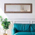 Miroir pleine longueur de style ferme 61x22. Cadre rustique en bois massif, à fixer au mur ou à poser pour chambre, salle de bain, salon