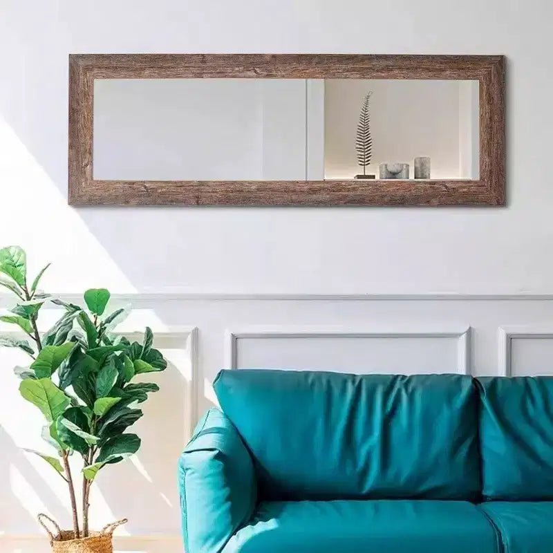 Miroir pleine longueur de style ferme 61x22. Cadre rustique en bois massif, à fixer au mur ou à poser pour chambre, salle de bain, salon
