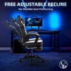 Chaises de Jeu Celebalcony pour Adultes avec Repose-Pieds, Dossier Haut, Support Lombaire Massant, Chaises d'Ordinateur Pivotantes à 360° et Réglables en Hauteur