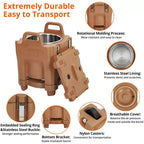COZONY Transporteur de plats isolés avec cuillère, 20 L de capacité, chargement par le haut, avec roulettes et loquet latéral, en acier inoxydable pour la restauration