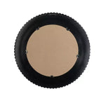 Miroir Mural Rond en Bois Noir et Or de 26,5 Pouces avec Texture Tissée