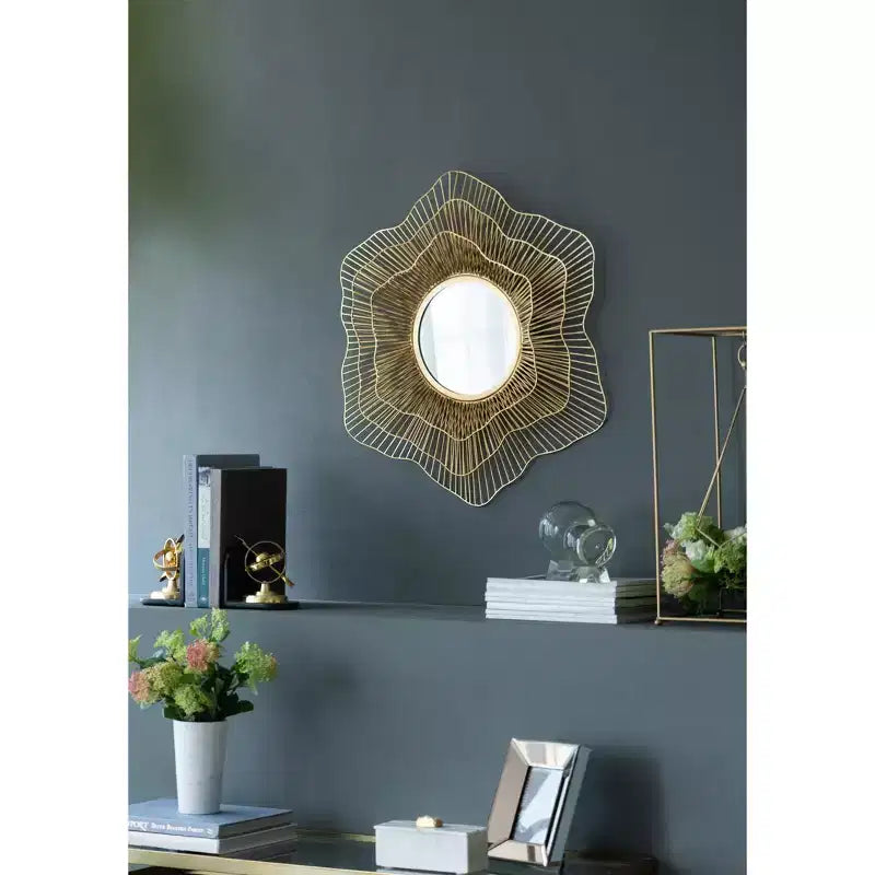 Miroir mural rond en métal de 68,58 cm